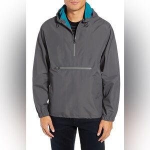 New Vince Men’s Packable Anorak Jacket Gray Pullover Size Large